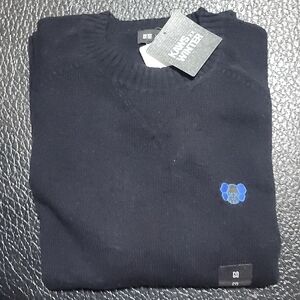 KAWS x Uniqlo Winter Lambswool Dark Navy Blue XX Crewneck Sweater